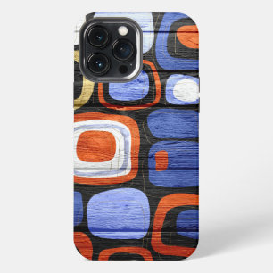 Etui iPhone 13 Pro Max Moderne Abstrait Bois au look pastel