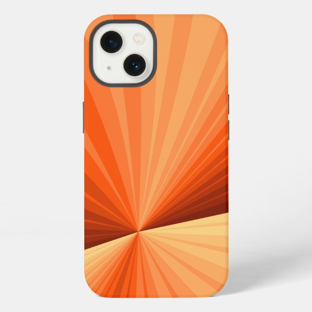 Coque iPhone Moderne Abstrait Graphique Fractal Orange Rouge Va (Verso)