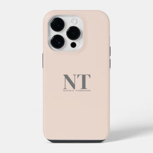 Coque Pour iPhone 14 Plus Moderne bloc de couleur pastel rose avec monogramm
