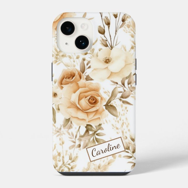 Coque iPhone Moderne Boho Rose neutre (Verso)