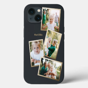 Etui iPhone 13 Moderne design or multi photo famille électronique
