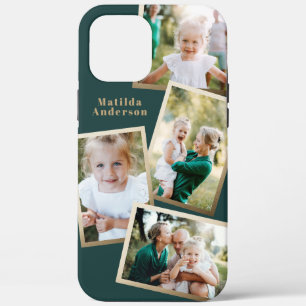 Coque iPhone 12 Pro Max Moderne design or multi photo famille électronique