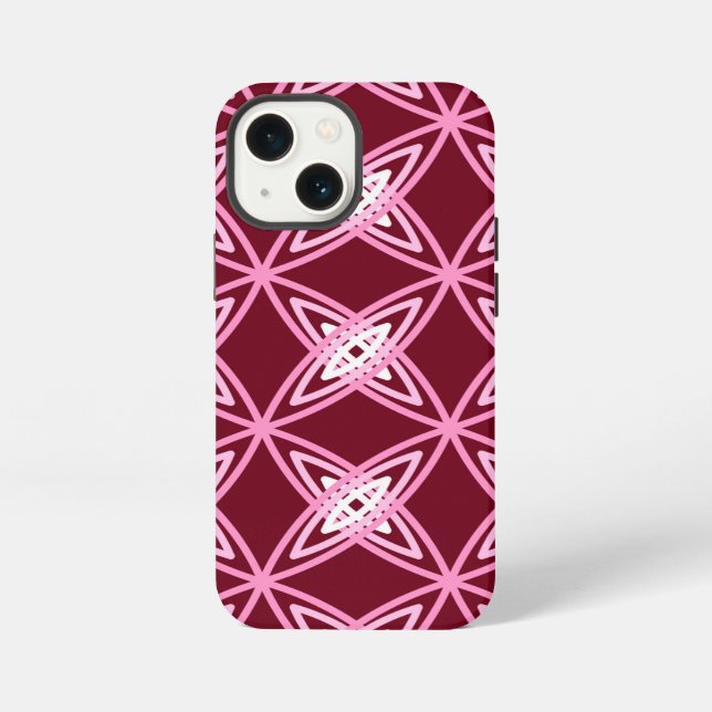 Coque iPhone Moderne du milieu du siècle imprimé atomique - Vin (Verso)