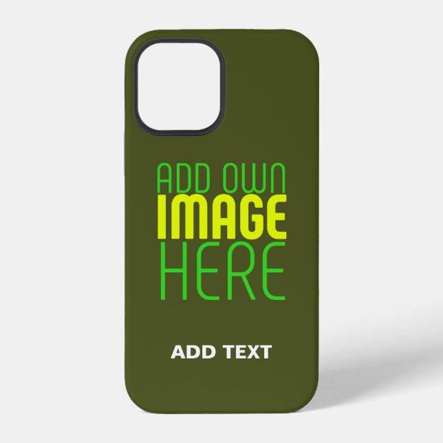 COQUE iPhone MODERNE ÉDITABLE ARMÉE VERT IMAGE MODÈLE TEXTE (Verso)