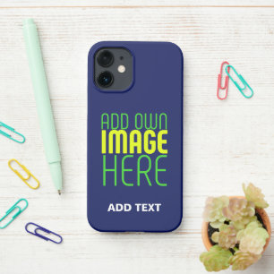 COQUE iPhone 12 MINI MODERNE ÉDITABLE CUTE MARINE BLEU IMAGE MODÈLE TEX