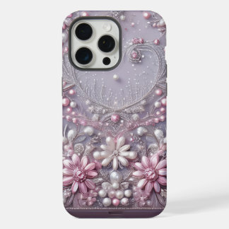 Coque iPhone 15 Pro Max Moderne élégant jolis perles violettes Saint-Valen
