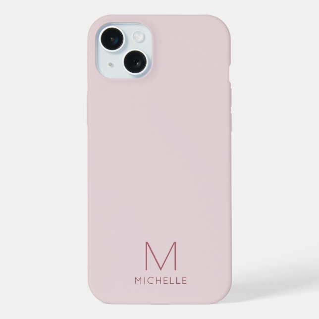 Coque iPhone Moderne Élégant Monogramme de Style Tendance Rose  (Verso)