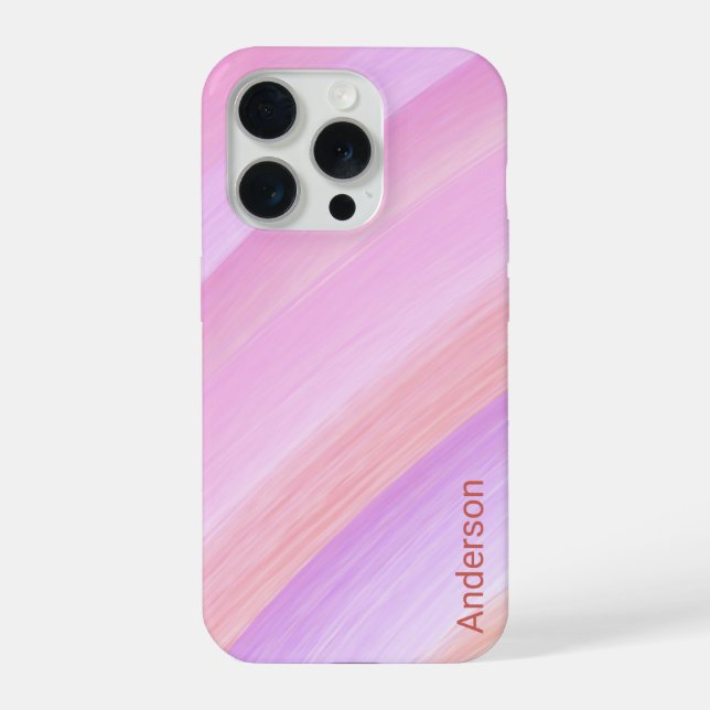 Coque iPhone Moderne Élégant Monogramme Ligne Rétro (Verso)