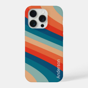 Coque iPhone 15 Pro Moderne Élégant Monogramme Ligne Rétro