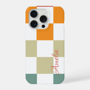 Coque iPhone 15 Pro Moderne Élégant Monogramme Ligne Rétro