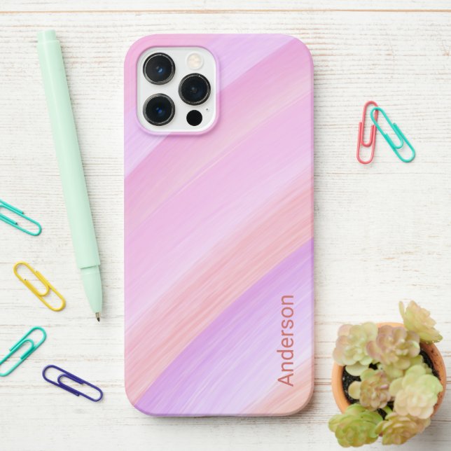 Coque iPhone Moderne Élégant Monogramme Ligne Rétro (Sur le bureau)