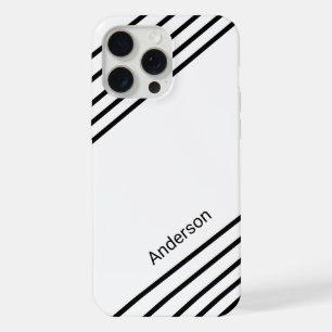 Coque iPhone 15 Pro Max Moderne Élégant Monogramme Ligne Rétro
