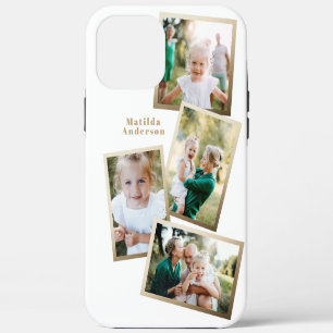 Coque iPhone 12 Pro Max Moderne élégant or multi photo famille électroniqu