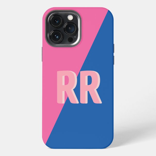 Coque iPhone Moderne et coloré avec monogramme (Verso)