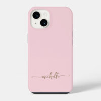 Moderne Féminin Élégant Rose Pâle Or Nom Script