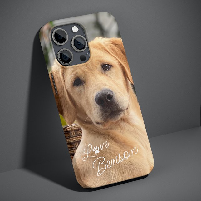 Coque iPhone Moderne Image de mon meilleur ami Chien Amour Empr (Créateur téléchargé)