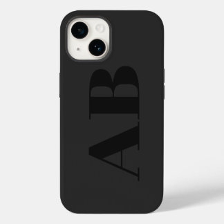 Coque Pour iPhone 14 Moderne initiale noire minimale contemporaine