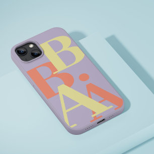 Coque iPhone 16 Pro Moderne initiale violet doux minimaliste contempor