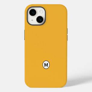 Coque Pour iPhone 14 Moderne Jaune Moutarde Monogramme Tendance