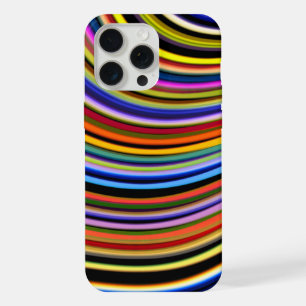 Coque iPhone 15 Pro Max Moderne Lignes Néon Courbes Multicolores de Style