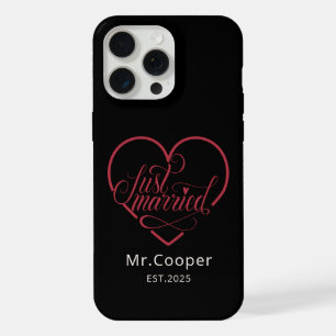 Coque iPhone 15 Pro Max Moderne Marié Personnalisé Marié Amour Forme iPhon