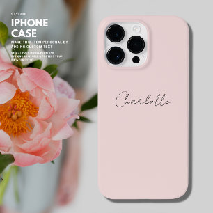 Coque Pour Pour iPhone 14 Pro Max Moderne Minimaliste Simple Blush Personnalisé Scri