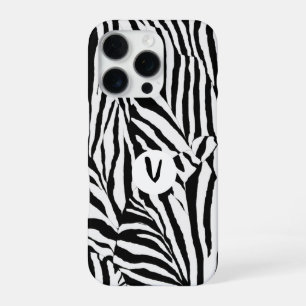 Coque iPhone 16 Pro Moderne moderne noir blanc Zèbre Motif
