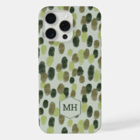 Moderne Monogramme à motif pointillé aquarelle ver
