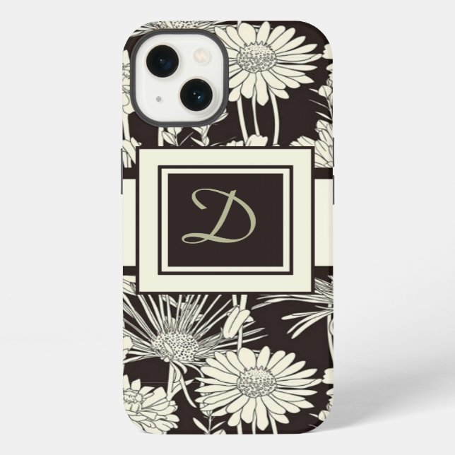 Coque iPhone Moderne Monogramme coques ipad floraux (Verso)