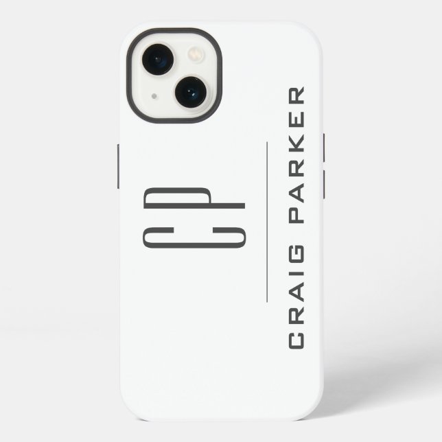 Coque iPhone Moderne Monogramme Professionnel Plain Simple Mini (Verso)