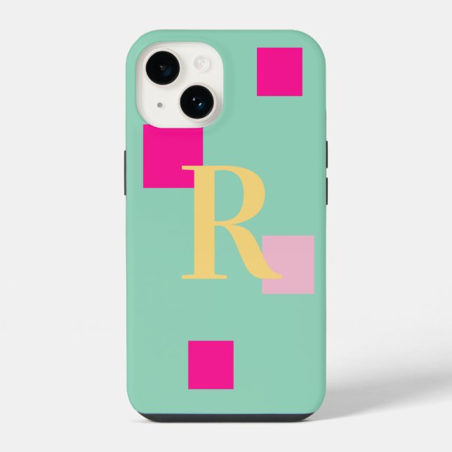 Coque iPhone Moderne Pastel Monogram (Verso)