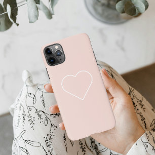 Coque iPhone 11Pro Max Moderne Pastel Rose & Coeur Minimaliste Beau Cadea