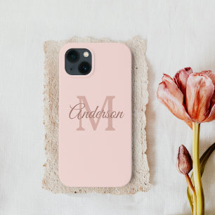 Etui iPhone 13 Moderne Pastel Rose   Fille initiale personnelle