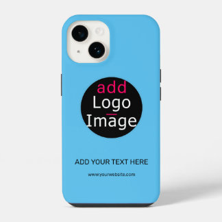 Coque Pour iPhone 14 Moderne Professionnel Personnalisable Bleu Ciel En