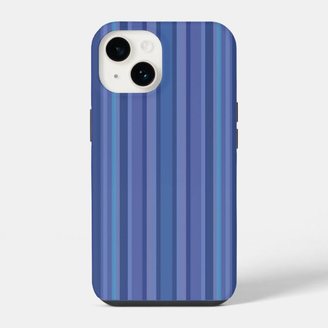 Coque iPhone Moderne Rayure Bleue Violette (Verso)