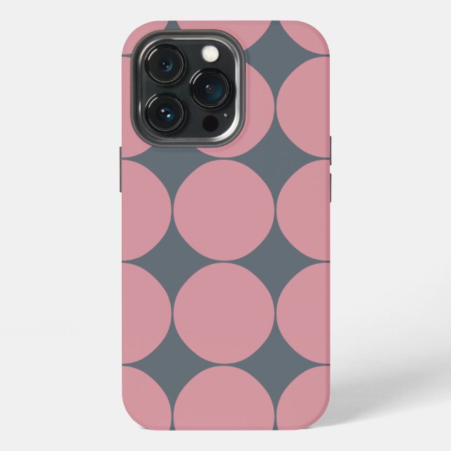 Coque iPhone Moderne Rose À Points Moderne (Dos)
