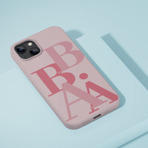 Coque iPhone 16 Pro Moderne Rose Pâle initiale minimaliste contemporai