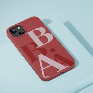 Coque iPhone 16 Pro Moderne Rose Rouge Douce initiale minimaliste cont