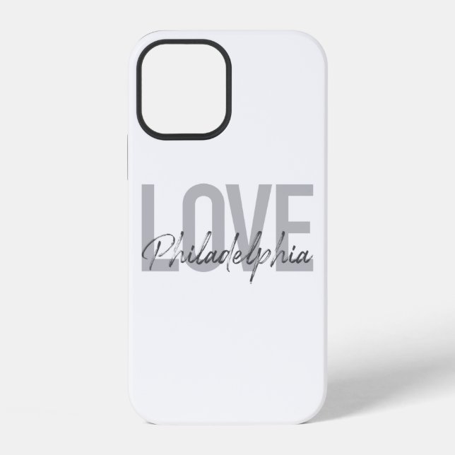 Coque iPhone Moderne, simple, cool, design J'aime Philadelphie (Verso)