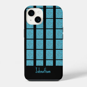 Coque Pour iPhone 14 Moderne Tropical Blue Splash Grey