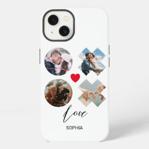 Etui iPhone 13 Moderne xoxo Photo amour baisers cœur personnalisé