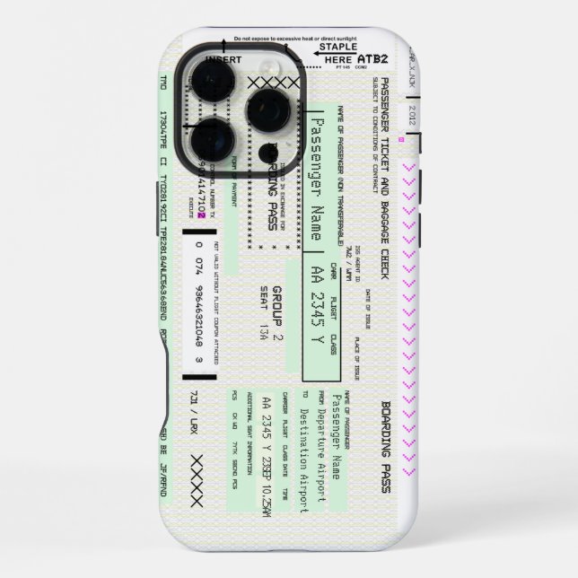Coque iPhone Modifier Cette Passe D'Embarquement Aérienne Ver2 (Verso)