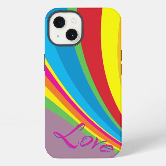 Coque iPhone Mois de la fierté - Amour arc-en-ciel (Verso)