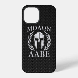 Coque iPhone 12 Pro Molon Labé Laurier de Casque Spartiate