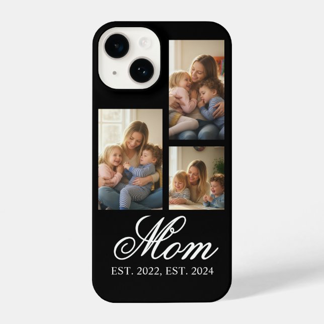 Coque iPhone Mom Established Black Elegant Script 3 Photo (Verso)