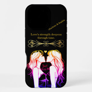 Coque iPhone 16 Pro Max Moment ludique sur le thème de l'amour pour les fe