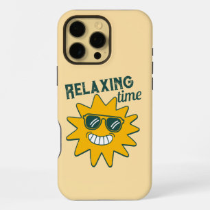 Coque iPhone 16 Pro Max Moment RELAXANT soleil souriant avec lunettes de s