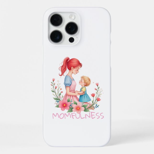 Coque iPhone Momfulness Watercolor Mother & Child Art (Verso)