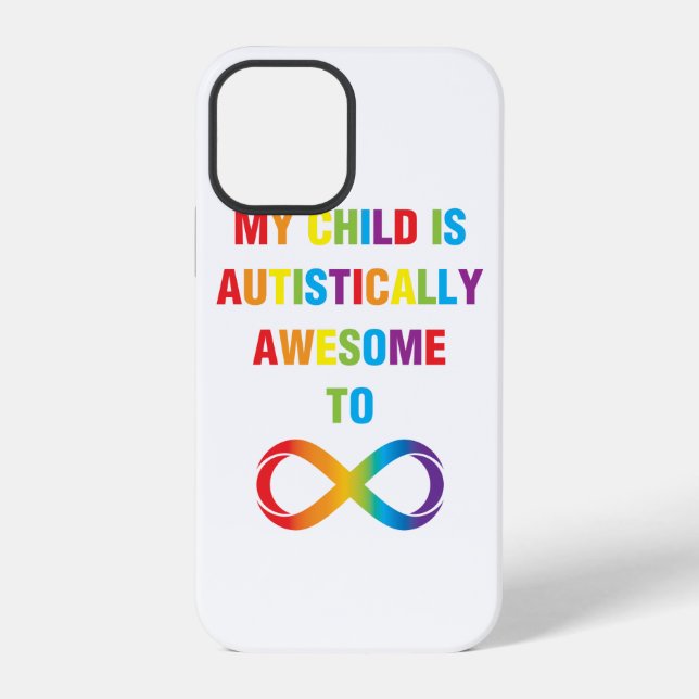 Coque iPhone Mon enfant autistiquement génial à l'infini (Verso)