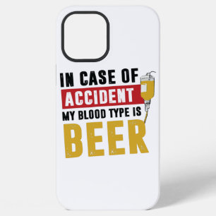 Coque iPhone 12 Pro Max Mon groupe sanguin est la bière